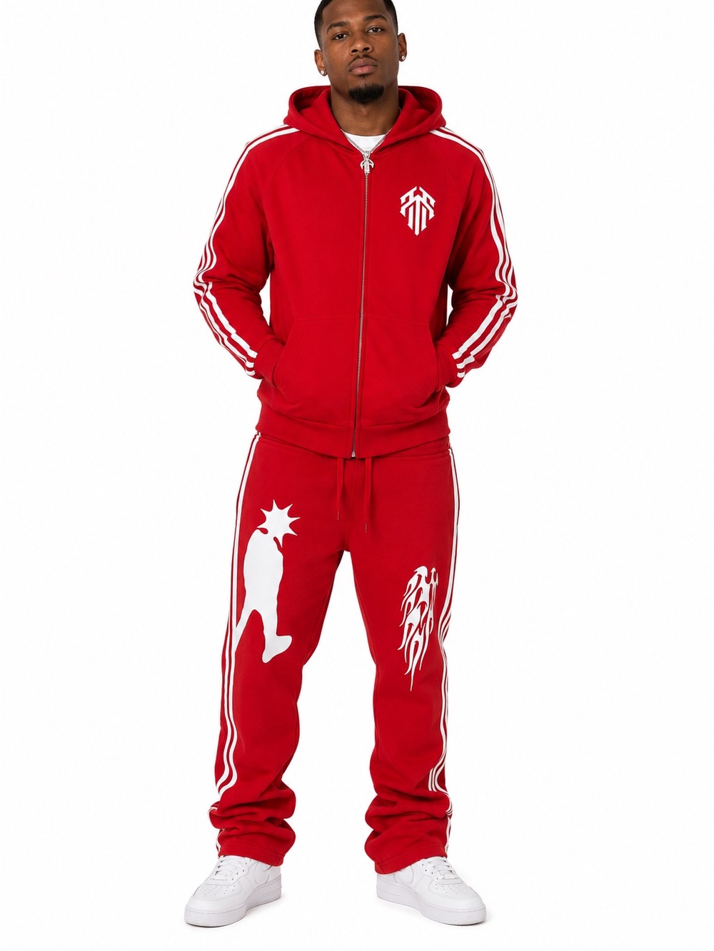 Kids Red Graphic Jogger Sweatpants